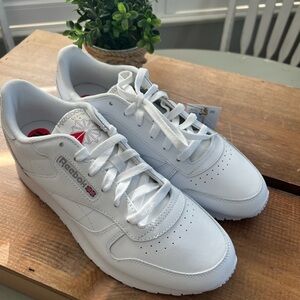 White Reebok classic shoes